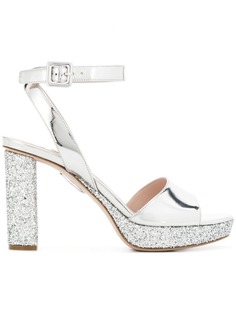 Miu Miu glittery metallic platform sandals