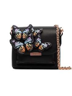 Sophia Webster black Claudie butterfly embellished leather crossbody bag