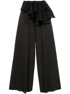 Solace London Foley peplum waist wide leg trousers