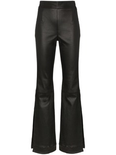 Solace London Amanda high waist side split leather trousers