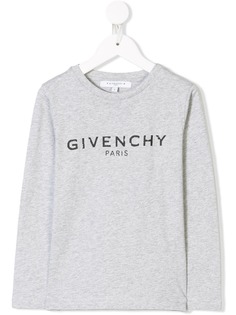 Givenchy Kids футболка с логотипом с эффектом потертости