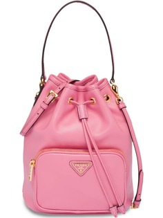 Prada logo bucket bag