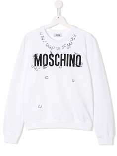 Moschino Kids толстовка с принтом логотипа