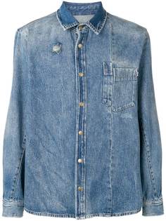 McQ Alexander McQueen состаренная джинсовая рубашка