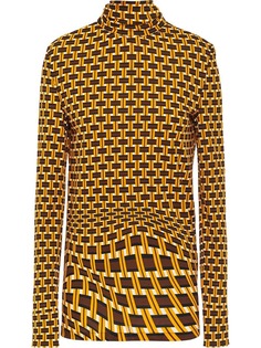 Prada geometric printed turtleneck blouse