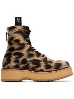 R13 высокие ботинки с леопардовым принтом