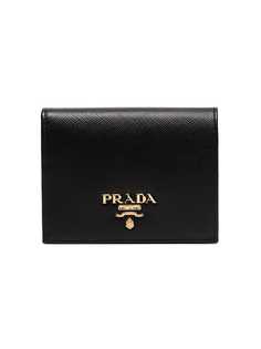 Prada black Leather logo wallet