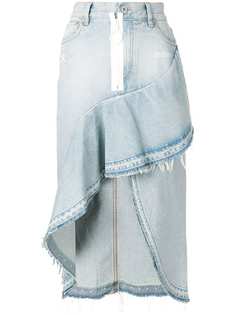 Off-White джинсовая юбка асимметричного кроя