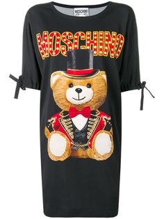 Moschino платье-футболка с принтом медведя