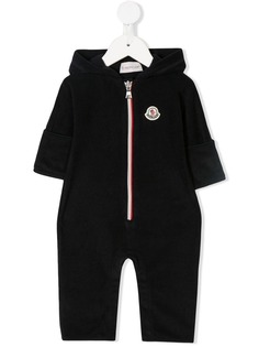 Moncler Kids ромпер с капюшоном и логотипом