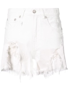 R13 шорты с асимметричным рваным низом