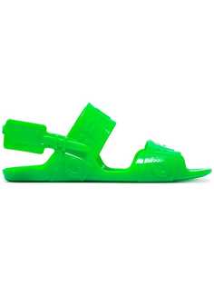 Off-White fluorescent green Zip Tie jelly sandals