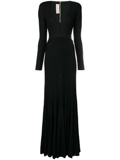 Elie Saab ребристое длинное платье