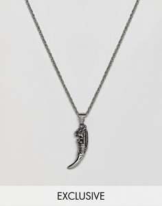 Серебристое ожерелье с подвеской-зубом Reclaimed Vintage inspired эксклюзивно на ASOS - Серебряный