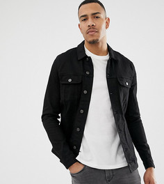 Черная приталенная джинсовая куртка в стиле вестерн ASOS DESIGN Tall - Черный