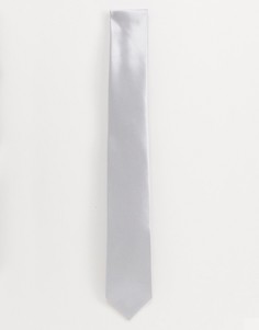 Серебристый однотонный галстук Gianni Feraud - Серебряный