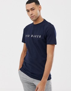 Синяя футболка с прорезиненным логотипом Ted Baker - Темно-синий