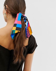 Головной платок с разноцветным принтом пэтчворк ASOS DESIGN - Мульти