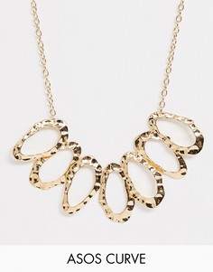 Золотистое массивное ожерелье с кольцами ASOS DESIGN Curve - Золотой