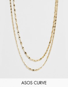 Ярусное ожерелье ASOS DESIGN Curve - Золотой
