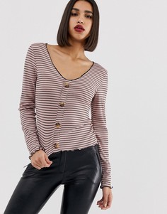 Топ в полоску на пуговицах PrettyLittleThing - Мульти