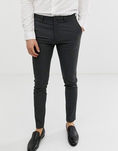 Серые строгие брюки супероблегающего кроя Burton Menswear - Серый