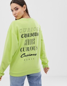 Свитшот с надписью ASOS DESIGN - Зеленый