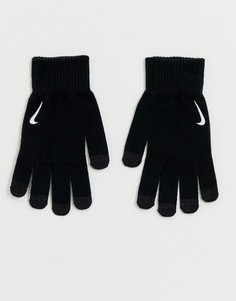 Черные трикотажные перчатки Nike Running - Черный