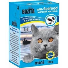 Консервы BOZITA MINI Chunks in Sauce with Seafood кусочки в соусе морской коктейль для кошек 190г (2103)