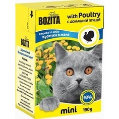 Консервы BOZITA MINI Chunks in Jelly with Poultry кусочки в желе с домашней птицей для кошек 190г (2100)