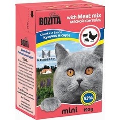 Консервы BOZITA MINI Chunks in Sauce with Meat mix кусочки в соусе мясной коктейль для кошек 190г (2104)
