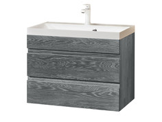 Тумба для ванной с раковиной модена (экомебель) серый 70.0x55.0x45.0 см.
