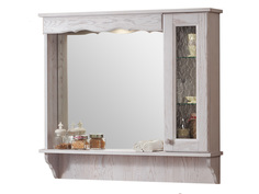 Настенное зеркало с шкафчиком виолетта (экомебель) бежевый 98x90x19 см.