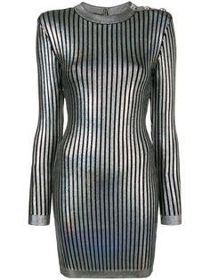 Balmain платье-миди в полоску