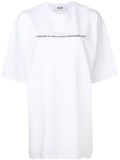 MSGM платье-футболка с принтом цитаты