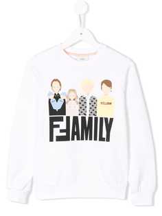 Fendi Kids толстовка с принтом Family