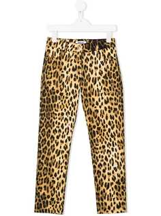 Moschino Kids брюки с леопардовым принтом