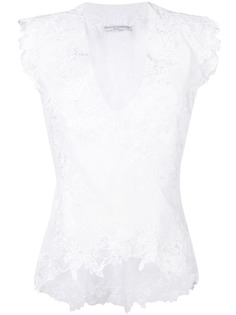 Ermanno Scervino топ с кружевной отделкой