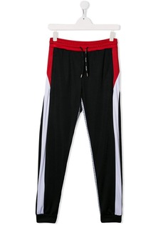 Msgm Kids брюки в стиле колор-блок со шнурком