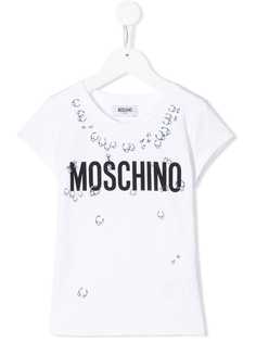 Moschino Kids футболка с нашивкой-логотипом
