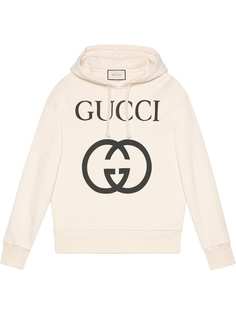 Gucci толстовка с капюшоном и логотипом