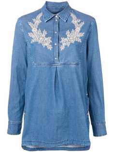 Ermanno Ermanno джинсовая рубашка с вышитыми деталями