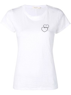 Rag & Bone футболка с вышитыми сердцами