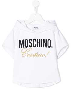 Moschino Kids футболка с капюшоном и логотипом