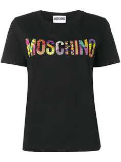 Moschino футболка с принтом логотипа спереди