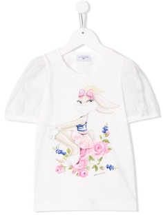 Monnalisa футболка с принтом кролика