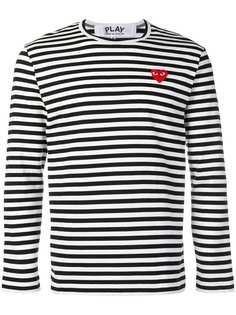 Comme Des Garçons Play толстовка в полоску с нашивкой в виде сердец