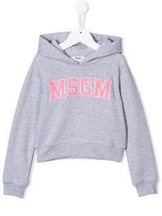 Msgm Kids толстовка с капюшоном и нашивкой-логотипом