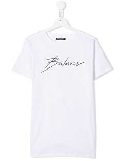 Balmain Kids футболка с короткими рукавами и логотипом