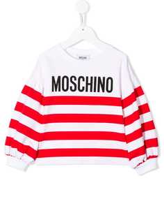 Moschino Kids толстовка в полоску с логотипом